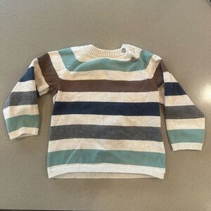 H & M Knit Striped Crewneck Multi-Colored Striped Sweater Size 18 Months